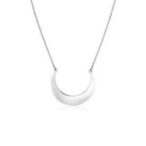 Sterling Silver Polished Crescent Moon Necklace