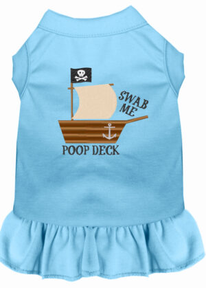 Poop Deck Embroidered Dog Dress Baby Blue Xxxl