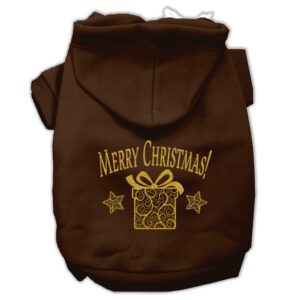 Golden Christmas Present Pet Hoodies Brown Size Xxl (18)
