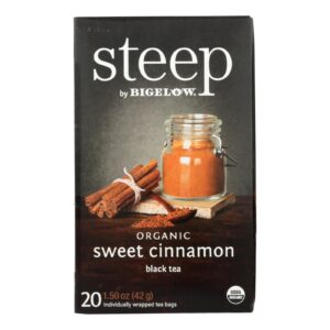 Steep By Bigelow Organic Black Tea - Sweet Cinnamon - Case Of 6 - 20 Bags