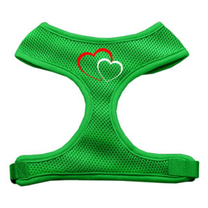 Double Heart Design Soft Mesh Pet Harness Emerald Green Extra Large