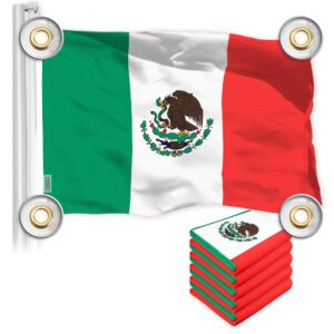 G128 5 Pack: Mexico Mexican Flag | 3x5 Ft | LiteWeave Pro Series Printed 150D Polyester, 4 Corner Brass Grommets | Country Flag, Vibrant Colors, Perfect For Balcony, More Durable Than 100D 75D Poly