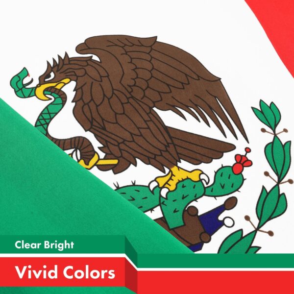 G128 5 Pack: Mexico Mexican Flag | 3x5 Ft | LiteWeave Pro Series Printed 150D Polyester, 4 Corner Brass Grommets | Country Flag, Vibrant Colors, Perfect For Balcony, More Durable Than 100D 75D Poly - Image 3