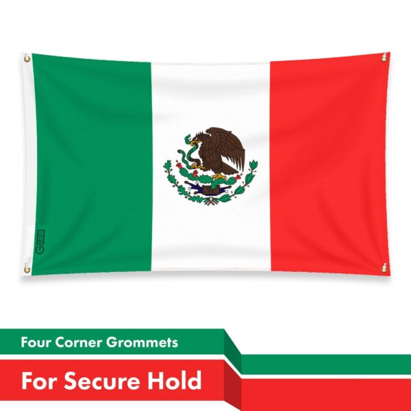 G128 5 Pack: Mexico Mexican Flag | 3x5 Ft | LiteWeave Pro Series Printed 150D Polyester, 4 Corner Brass Grommets | Country Flag, Vibrant Colors, Perfect For Balcony, More Durable Than 100D 75D Poly - Image 7