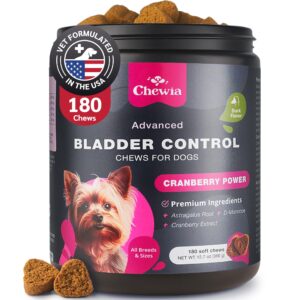 Dog UTI Treatment   Dog Cranberry Supplement for Urinary Tract Bladder & Kidney Health Incontinence Support   Bladder Control Cranberry Chews   Cranberry Supplement for Dog Incontinence
