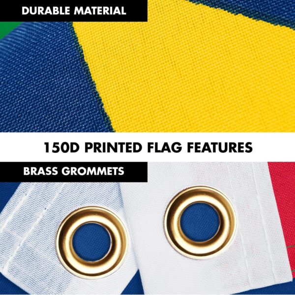 G128 Combo Pack: 6 Ft Tangle Free Aluminum Spinning Flagpole (Silver) & Namibia Namibian Flag 3x5 Ft, LiteWeave Pro Series Printed 150D Polyester | Pole with Flag Included - Image 4