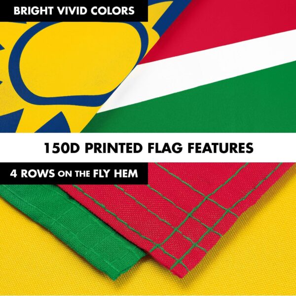 G128 Combo Pack: 6 Ft Tangle Free Aluminum Spinning Flagpole (Silver) & Namibia Namibian Flag 3x5 Ft, LiteWeave Pro Series Printed 150D Polyester | Pole with Flag Included - Image 5
