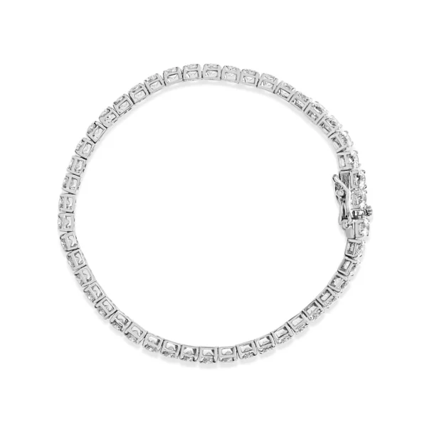 14K White Gold 4-Prong Set Lab Grown Round Diamond Classic Tennis Bracelet (F-G Color, VS1-VS2 Clarity) - 7.25" - Image 3