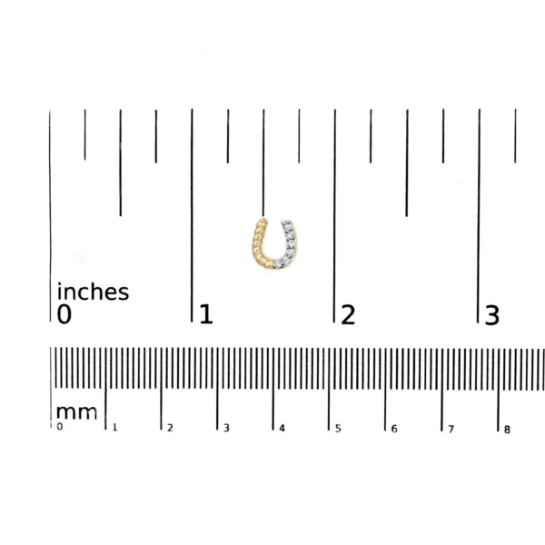 14K Yellow Gold 1/10 Cttw Diamond and Braided Horseshoe Stud Earrings (I-J Color, I1-I2 Clarity) - Image 5