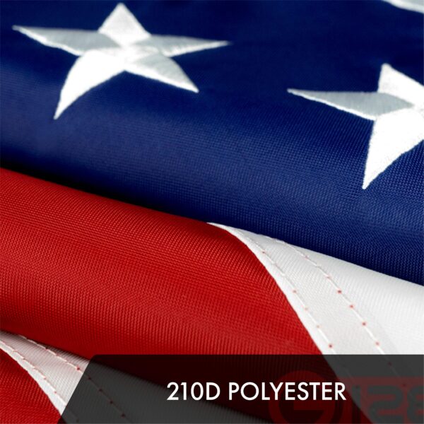 G128 3 PACK: American Flag 210D Embroidered Polyester 3x5 Ft - Image 4