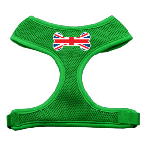 Bone Flag Uk Screen Print Soft Mesh Pet Harness Emerald Green Extra Large