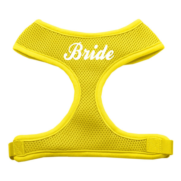 Bride Screen Print Soft Mesh Pet Harness Yellow Small