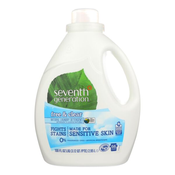 Seventh Generation Natural Laundry Detergent - Free And Clear - Case Of 4 - 100 Fl Oz.