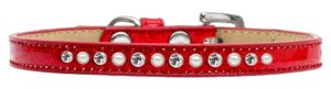 Pearl And Clear Crystal Size 8 Red Puppy Ice Cream Collar