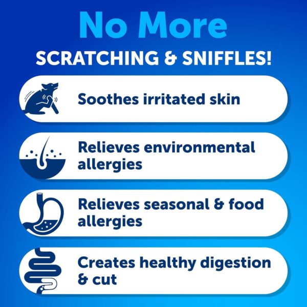 Dog Allergy Relief Chews   Itching Skin Relief for Dogs   Fish Oil   Omega 3   Seasonal Allergies Pills   Skin & Coat Anti ItchHot Spots Treatment   Canine Immune Health Supplement   180 Soft Treats - Image 2