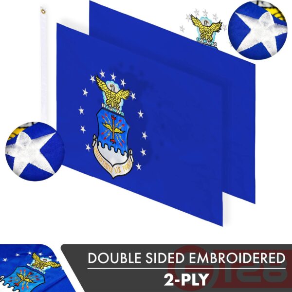 US Air Force Flag 2x3FT 10-Pack Double-sided Embroidered Polyester By G128 - Image 2