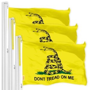 Gadsden Dont Tread on Me Flag 3x5 Ft 3-Pack Printed 150D Polyester By G128