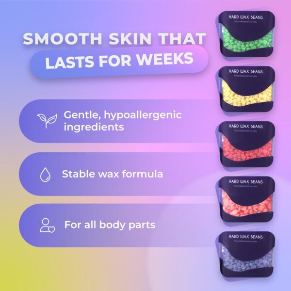 Bella Verde Waxing Kit for Women & Men   Hard Wax Kit for Hair Removal   Wax Warmer for Face Legs Eyebrows Body Bikini   Home Melter Wax Pot Machine   Hard Wax Beads Kit Painless All Hair Types - Image 6