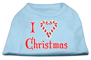 I Heart Christmas Screen Print Shirt  Baby Blue Med