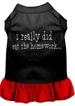 I Really Did Eat The Homework Screen Print Dress Black With Red Sm (10)