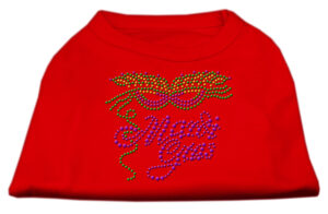 Mardi Gras Rhinestud Shirt Red Xs