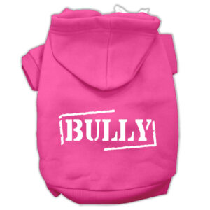 Bully Screen Printed Pet Hoodies Bright Pink Size Xs (8)
