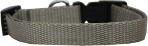 Plain Nylon Dog Collar Md Silver