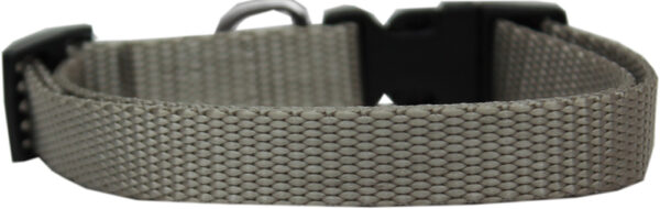 Plain Nylon Dog Collar Md Silver
