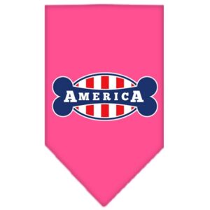 Bonely In America Screen Print Bandana Bright Pink Large