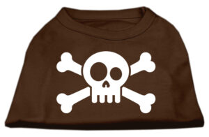 Skull Crossbone Screen Print Shirt Brown Xxl (18)