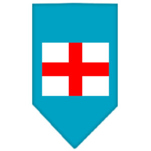 St Georges Cross Screen Print Bandana Turquoise Small