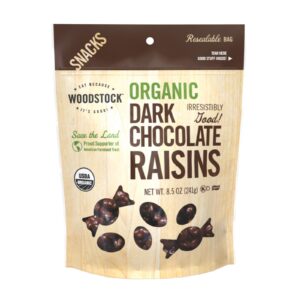 Woodstock Organic Dark Chocolate Raisins - Case Of 8 - 8.5 Oz