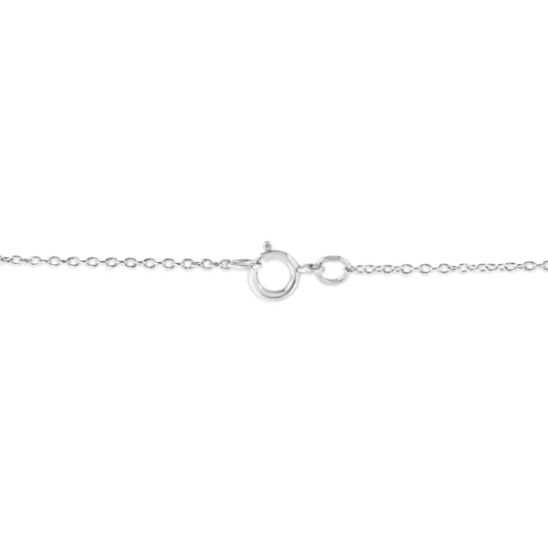 .925 Sterling Silver Pave-Set Diamond Accent Angel Wing 18" Double Heart Pendant Necklace (I-J Color, I1-I2 Clarity) - Image 4