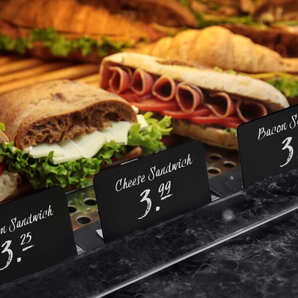 30 Pack Mini Chalkboard Signs 4 x3  for Food   Buffet   Tables   Small Chalkboard Sign   Mini Chalkboard Signs for Food   Table Chalkboard Signs   Mini Blackboard Signs for Food Buffet   Food Cards - Image 5