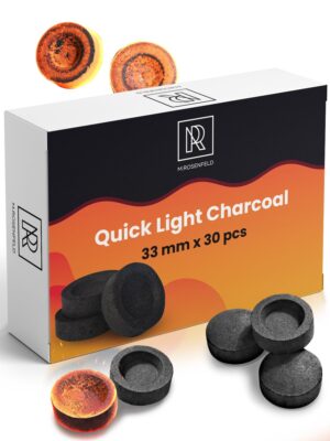 30 pcs Hookah Charcoal Hookah Coals for Hookah   Quick Light Charcoal Tablets   33 mm Charcoal Tablets for Incense   Premium Quality Incense Charcoal Discs   Pack of 30 Charcoal for Incense Burning