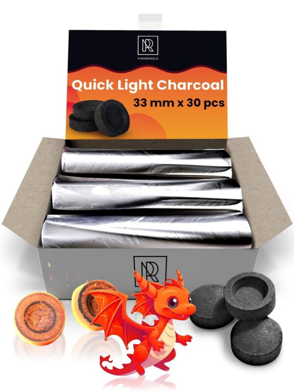 30 pcs Hookah Charcoal Hookah Coals for Hookah   Quick Light Charcoal Tablets   33 mm Charcoal Tablets for Incense   Premium Quality Incense Charcoal Discs   Pack of 30 Charcoal for Incense Burning - Image 9