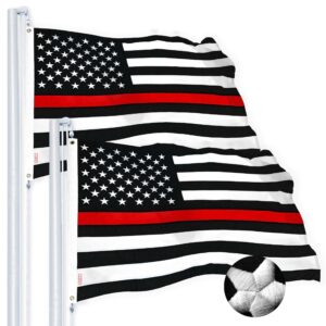 Thin Red Line Flag 3x5 Ft 2-Pack Embroidered Spun Polyester By G128