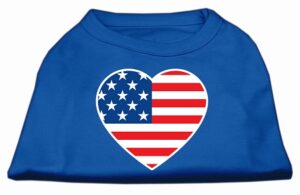 American Flag Heart Screen Print Shirt Blue Xs (8)