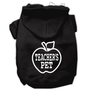 Teachers Pet Screen Print Pet Hoodies Black Size Xs (8)