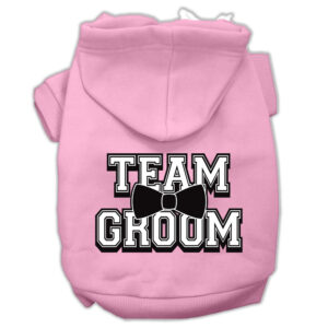 Team Groom Screen Print Pet Hoodies Light Pink Size Xl (16)
