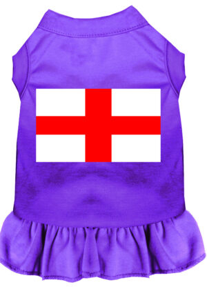 St Georges Cross Screen Print Dress Purple Xs (8)