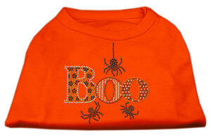 Boo Rhinestone Dog Shirt Orange Xxl (18)