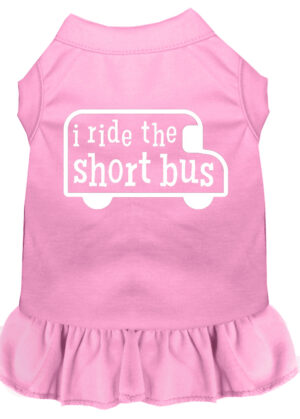 I Ride The Short Bus Screen Print Dress Light Pink Lg (14)