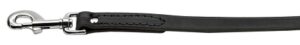 Plain Leather Dog Leash Black 3/8in Wide 4ft Long