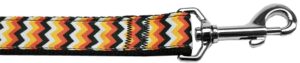 Pumpkin Chevrons Nylon Dog Leash 3/8 Inch Wide 4ft Long
