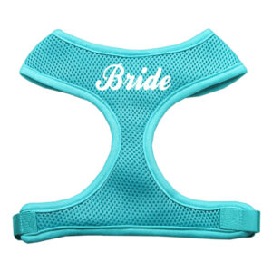 Bride Screen Print Soft Mesh Pet Harness Aqua Large