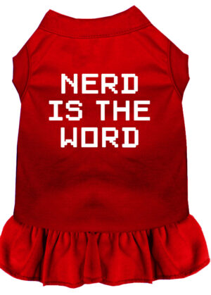 Nerd Is The Word Screen Print Dress Red Xxl (18)