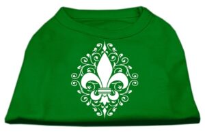 Henna Fleur De Lis Screen Print Shirt Emerald Green Sm (10)