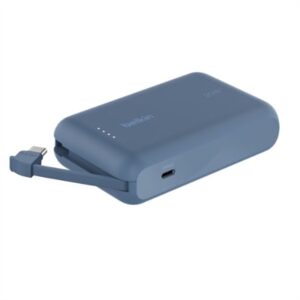 POWERBANK 10K W CABLE BLU