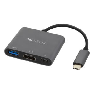 HELIX ETHHUB3 3-in-1 USB-C Adapter Hub with USB-C, USB-A, and HDMI Ports